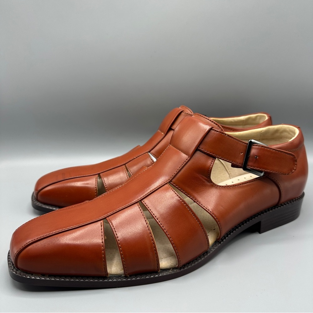 Stacy Adams Dress Casual Sandals With Straps Men’s Size 14M Brown